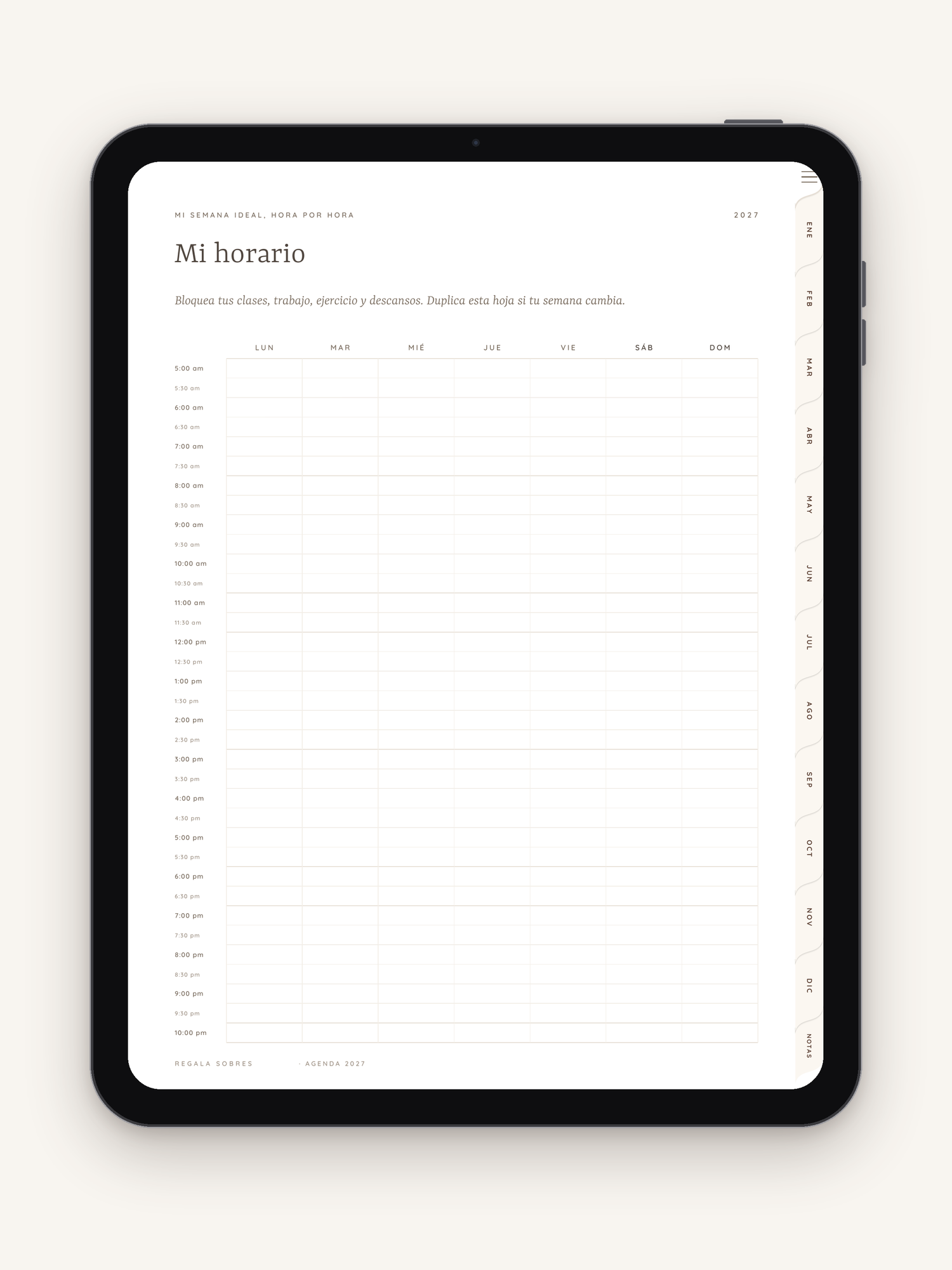 Mi horario · Agenda-2027-tide