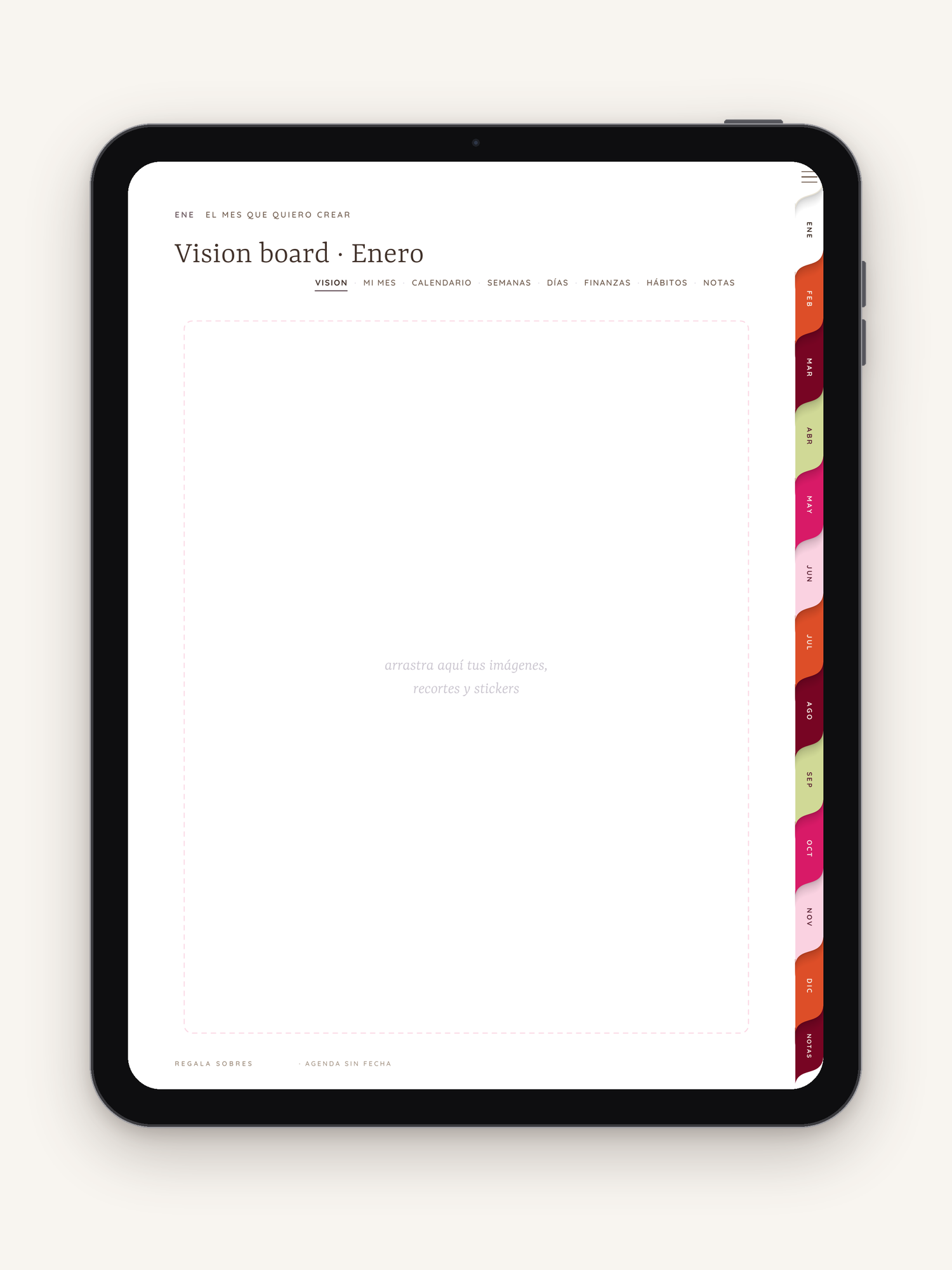 Vision board mensual · agenda-sinfechas-2027-Candy